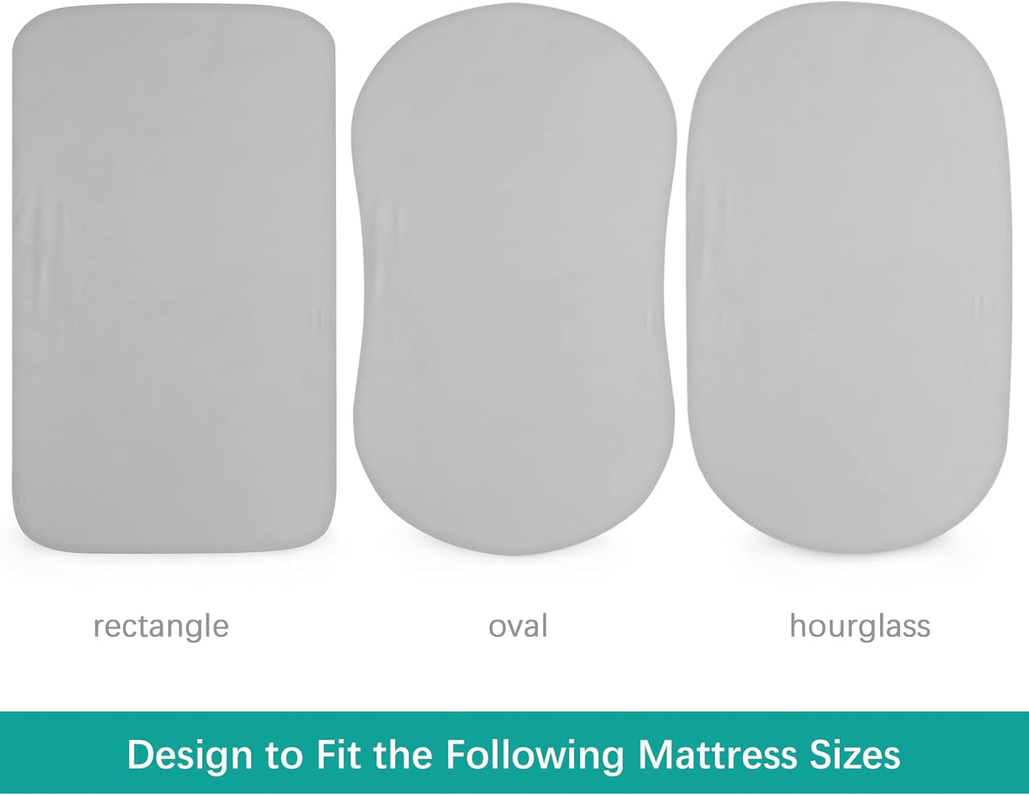 Waterproof Bassinet Sheets Fit for Miclassic, Baby Delight, TCBunny, Milliard, Dream On Me Traveler/Skylar and Other Bedside Sleeper Bassinet Mattress, Ultra Soft Microfiber Sheets, Grey & Pink