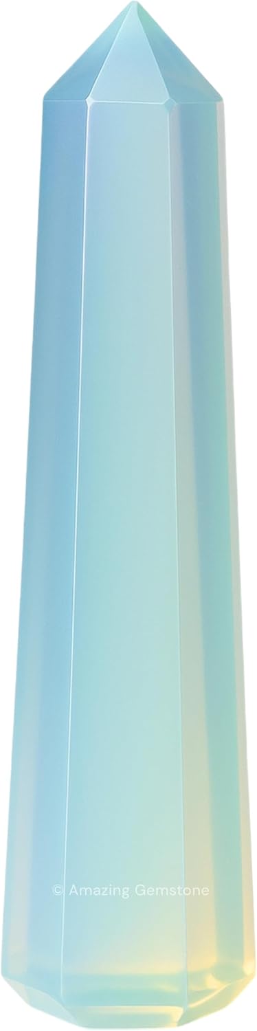 Amazing Gemstone Opalite Crystal Towers ~ Natural Healing Crystal Point Obelisk for Reiki Healing and Crystal Grid (3- Inch)