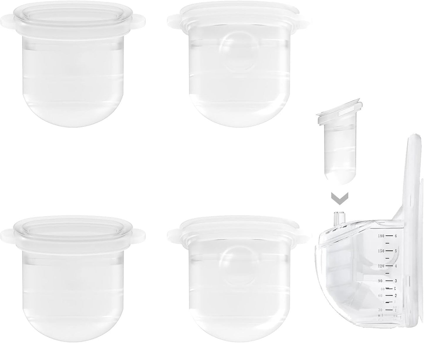 4PC M6 Breast Pump Replacement Accessories, Including 4pcs Silicone Diaphragms for Momcozy Mobile Style | M6, Replace for Momcozy Pump Parts, Not Original Parts, 4PC Transparent Diaphragms