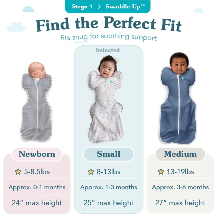 Love to Dream Swaddle UP, Sleep Sack 0-3 Months, Self-Soothing, Improves Sleep, Snug Fit Helps Calm Startle Reflex, Baby Essentials Must Haves Newborn, 1.0 TOG, 8-13 lbs, Eclipse Pink