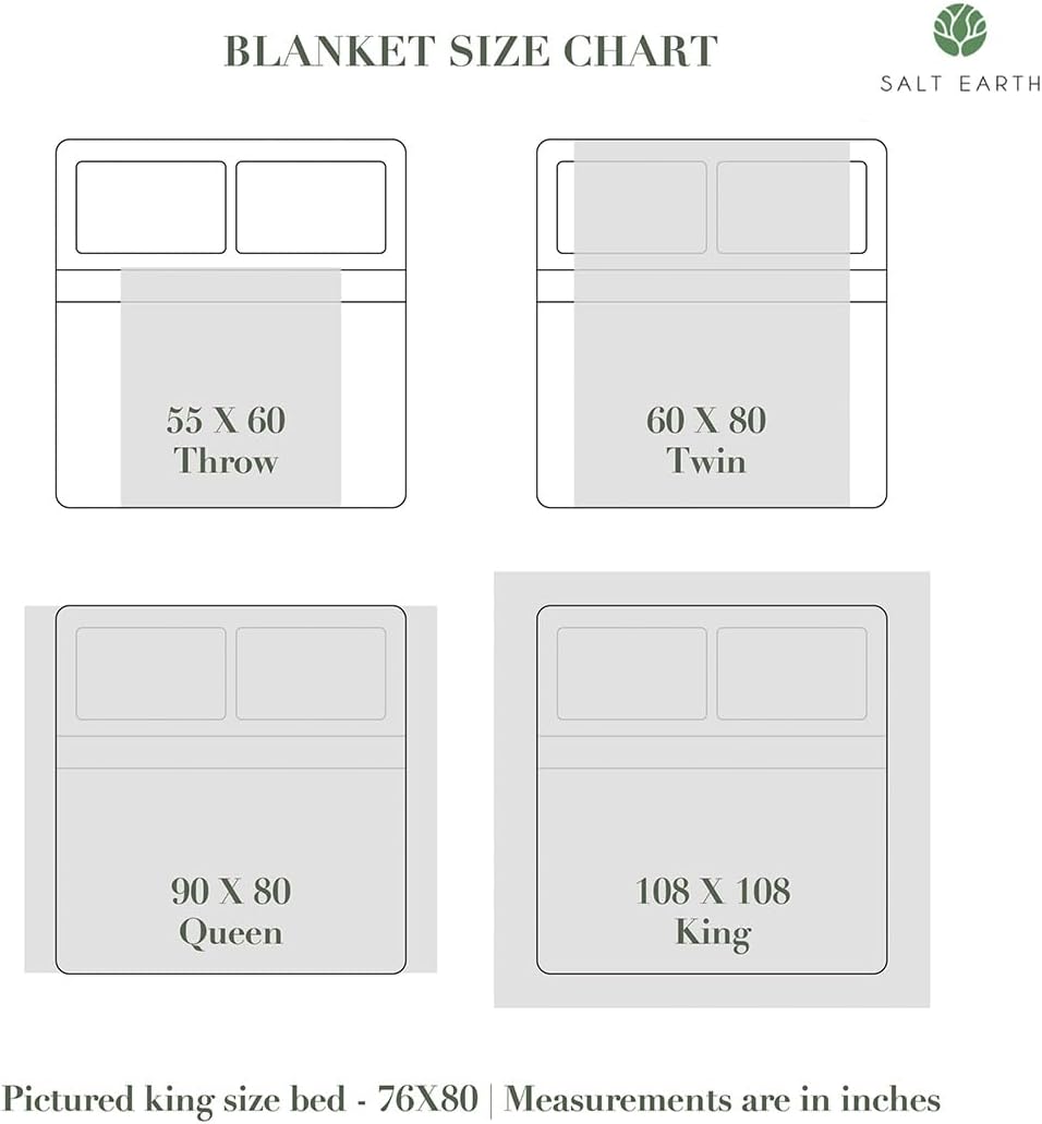 Salt Earth GOTS Certified 100% Organic Cotton Throw Blanket, 90" X 90" Waffle Blankets & Throws for Bed, Throw Blanket for Couch, Modern and Cozy Blanket, All Season, Comfy & Soft Blanket (Parchment)