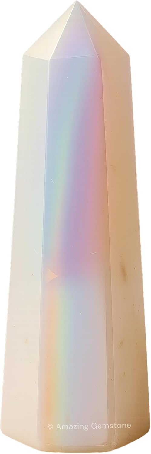 Amazing Gemstone Angel Aura Quartz Crystal Towers ~ Natural Healing Crystal Point Obelisk for Reiki Healing and Crystal Grid (2" to 3" Inch)