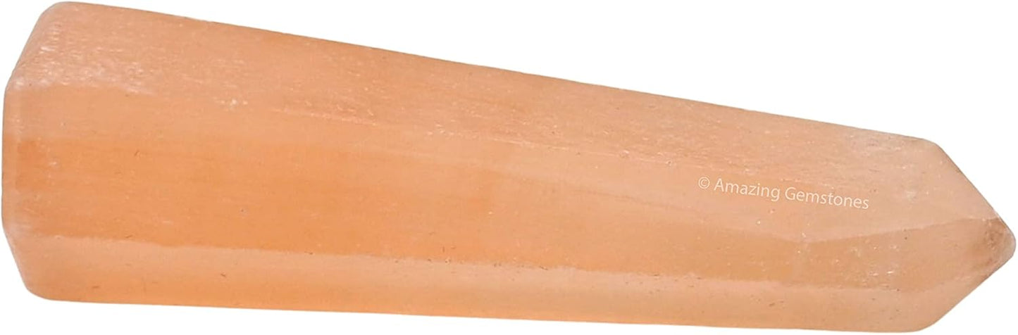 Amazing Gemstone Orange Selenite Crystal Towers ~ Natural Healing Crystal Point Obelisk for Reiki Healing and Crystal Grid (2" to 3" INCH)