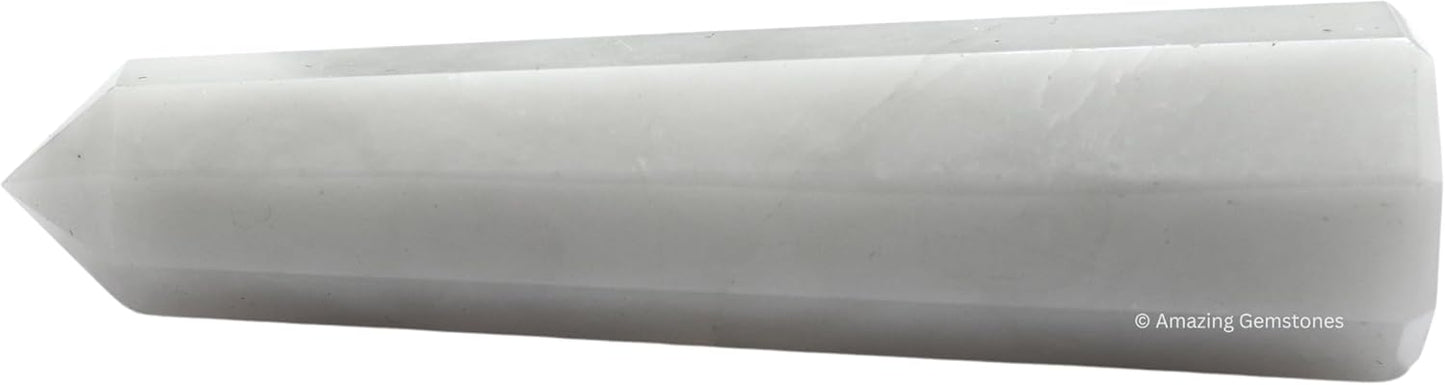 Amazing Gemstone Snow Quartz Crystal Towers - Natural Healing Crystal Point Obelisk for Reiki Healing and Crystal Grid (3 Inch)
