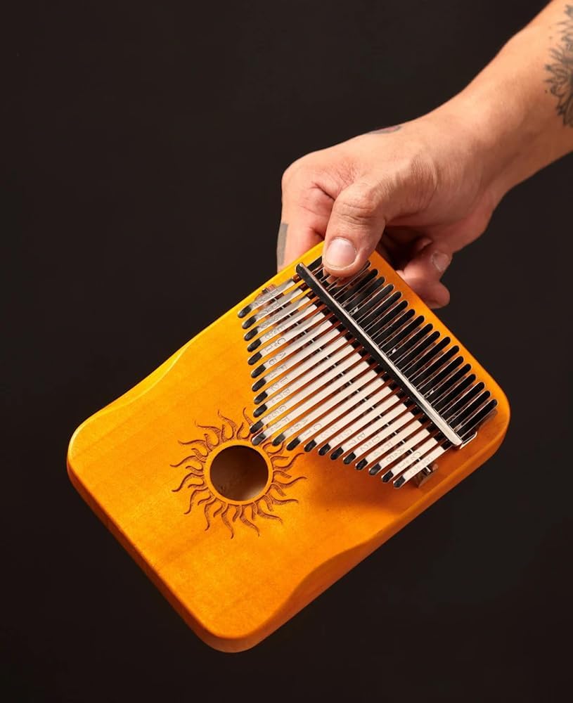 Kalimba Thumb Piano, 21 Keys, Musical Instruments Gift Set with Tune Hammer, Music Book, Carrying Bag