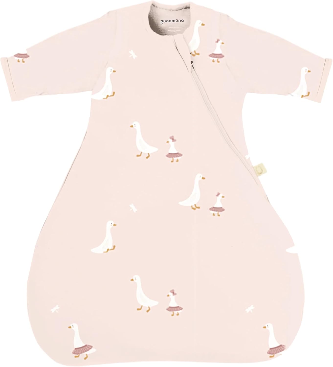 GUNAMUNA Long-Sleeve Transitional Swaddle Sleep Bag 1.0 TOG – Soothes Infants 3-6 Months, Easy Diaper Changes with WONDERZiP