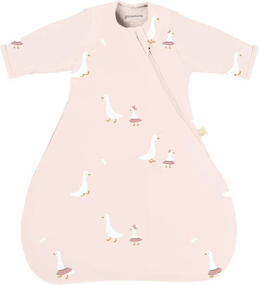 GUNAMUNA Long-Sleeve Transitional Swaddle Sleep Bag 1.0 TOG – Soothes Infants 3-6 Months, Easy Diaper Changes with WONDERZiP