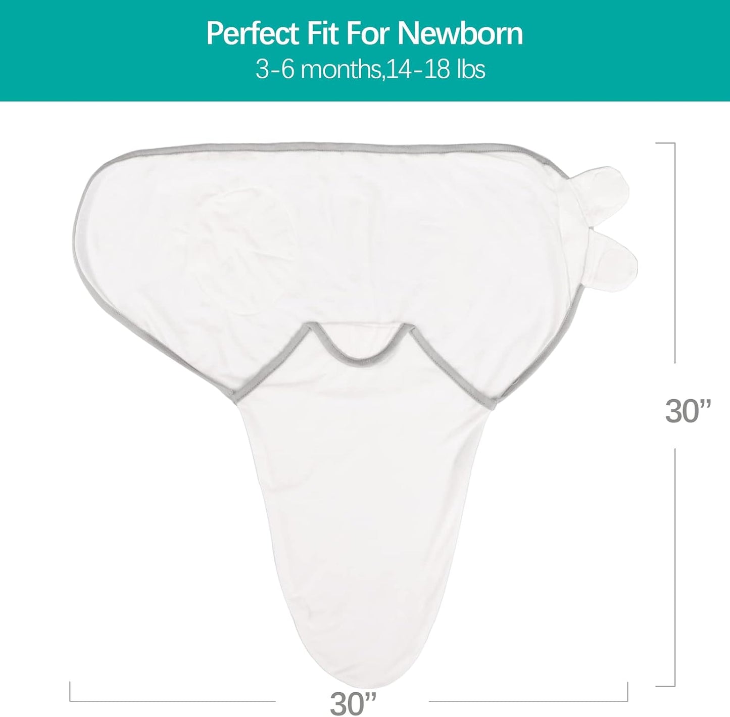 Biloban Baby Swaddle for Boys Girls, 3-6 Months, Cotton Blanket, Newborn Essentials, Grey & White, 2 Pack