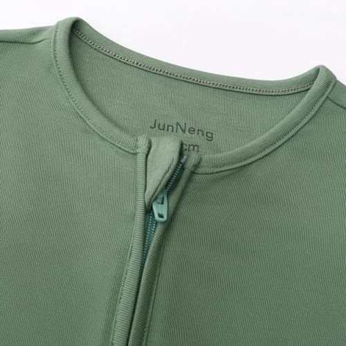 JunNeng Baby Boy Girl 2 Pack Rayon of Bamboo Summer Sleeper Infant Soft Short Sleeve Zipper Footless One-piece Romper
