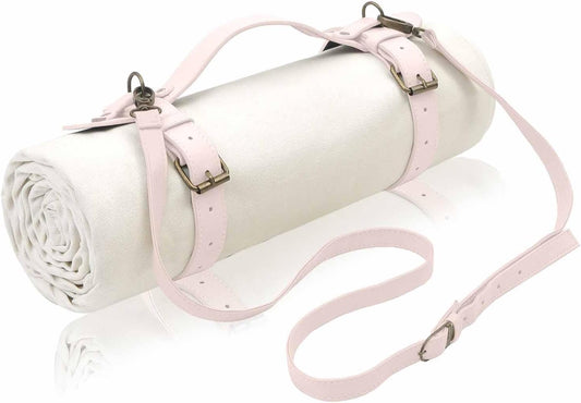 4’9” x 6’3” White Lightweight Water-Resistant Canvas Mat – Picnic, Outdoor, Beach, Park, Camping, Toy Mat