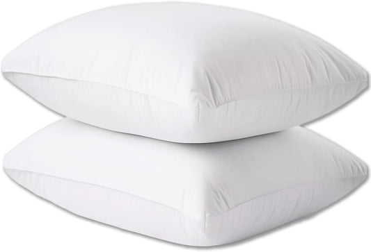 Hotel Collection Thick Bed Pillows Queen Size Set of 2 Soft Plush Fluffy Side Sleeper Pillow for Adults Back Sleeping High Loft Medium Firmness White 20x30 inches