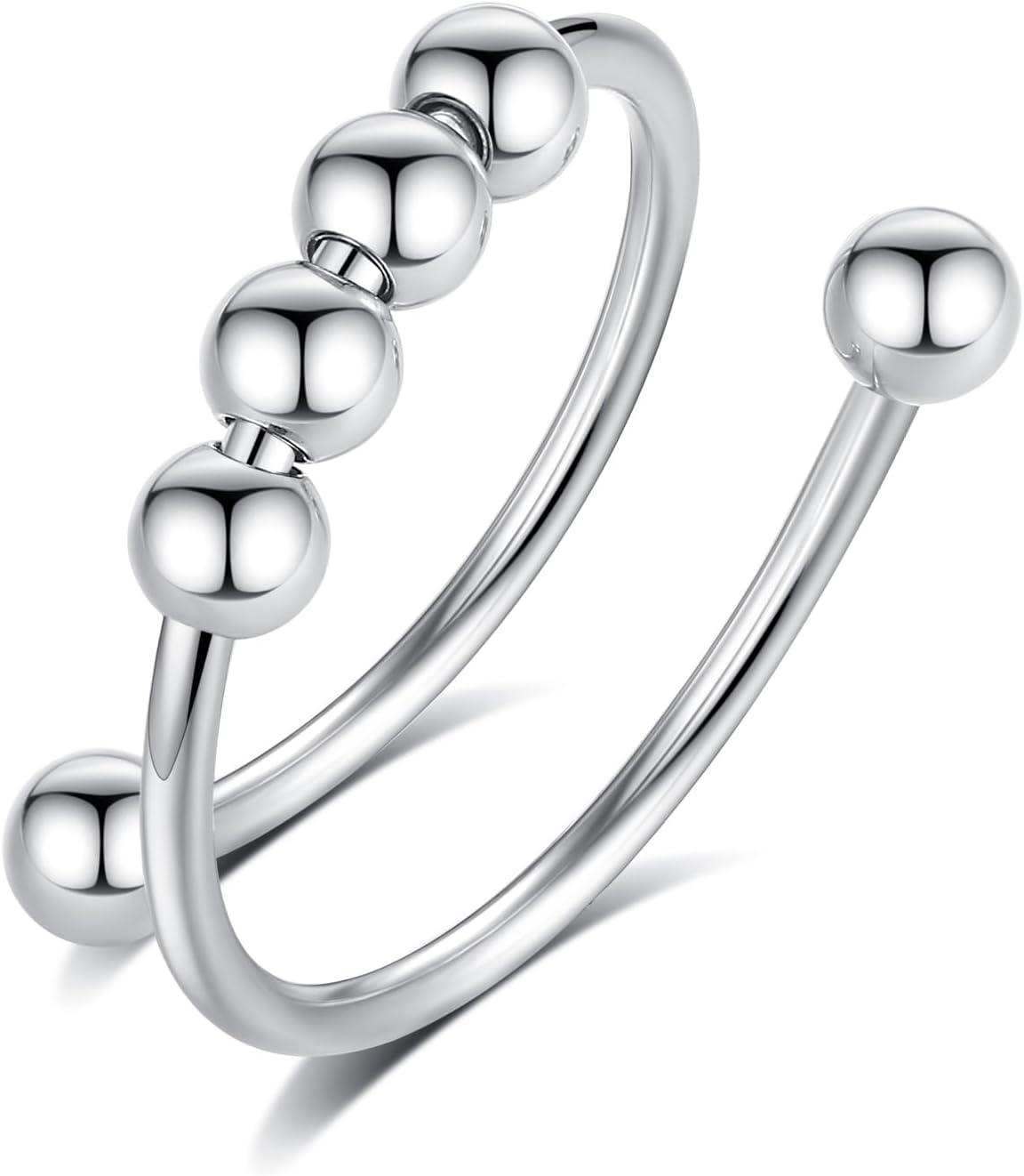 INFUSEU Funny Spinner Fidget Rings for Women Girls Anti Anxiety Stress Worry, Adjustable Size