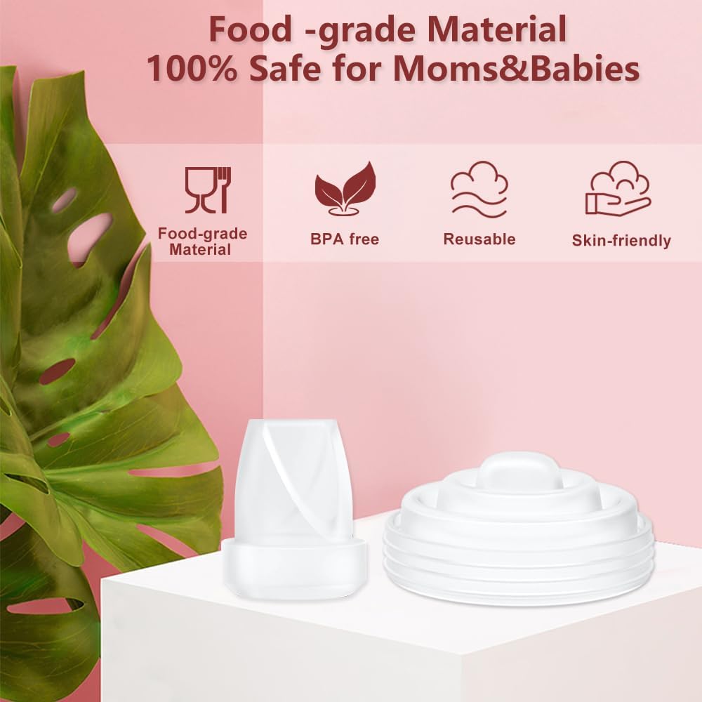 12PCS M5 Breast Pump Replacement Parts, 8pcs Silicone Duckbill Valve & 4pcs Silicone Diaphragm Compatible with Momcozy M5 Wearable Breastpump, Mom Cozy Breastfeeding Essential Accessories