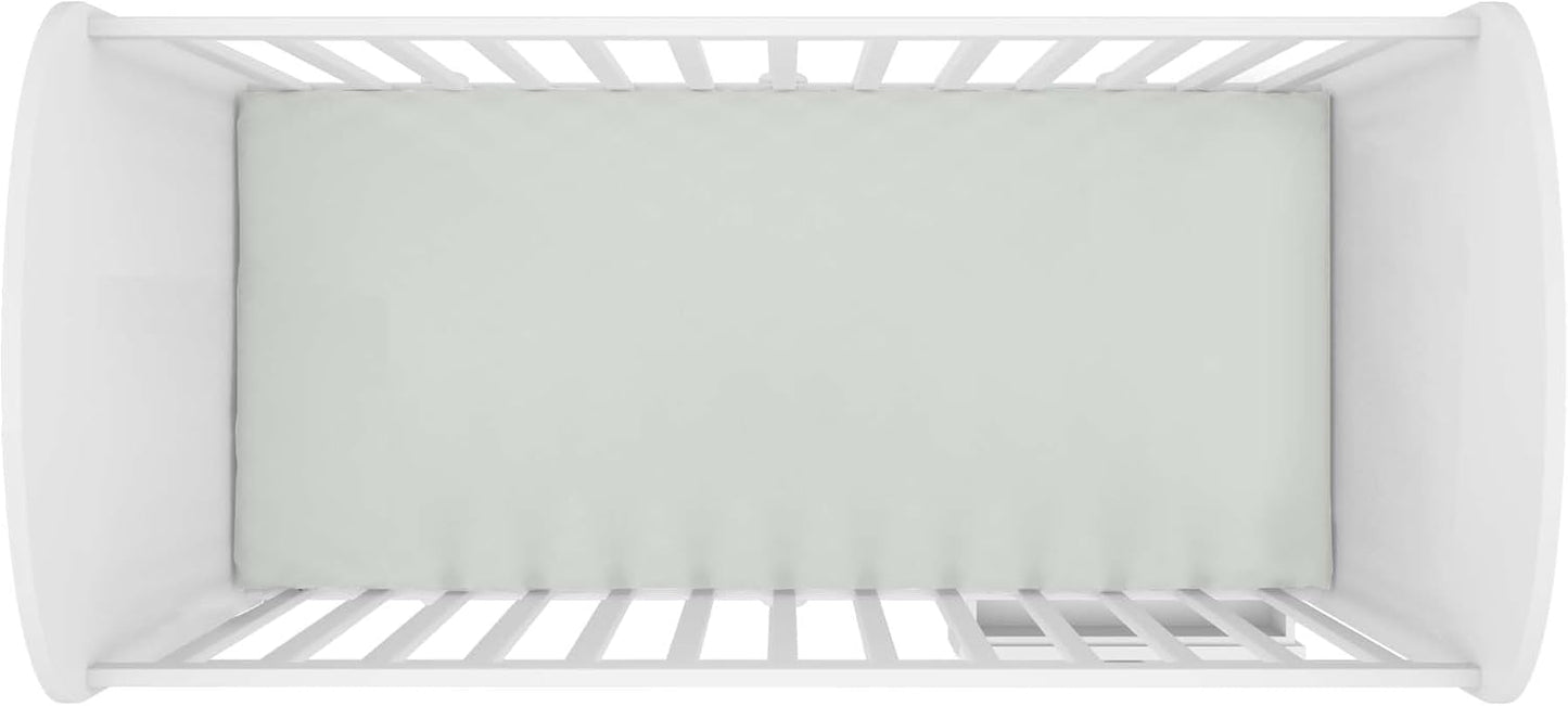 Hooga Grounding Crib Sheet, Organic Fitted Grounded Sheet for Baby Crib, Earth Connected Bedding (52”x28”x8”) Pure Silver Fiber and Cotton, Grounding Cord Included. Off White