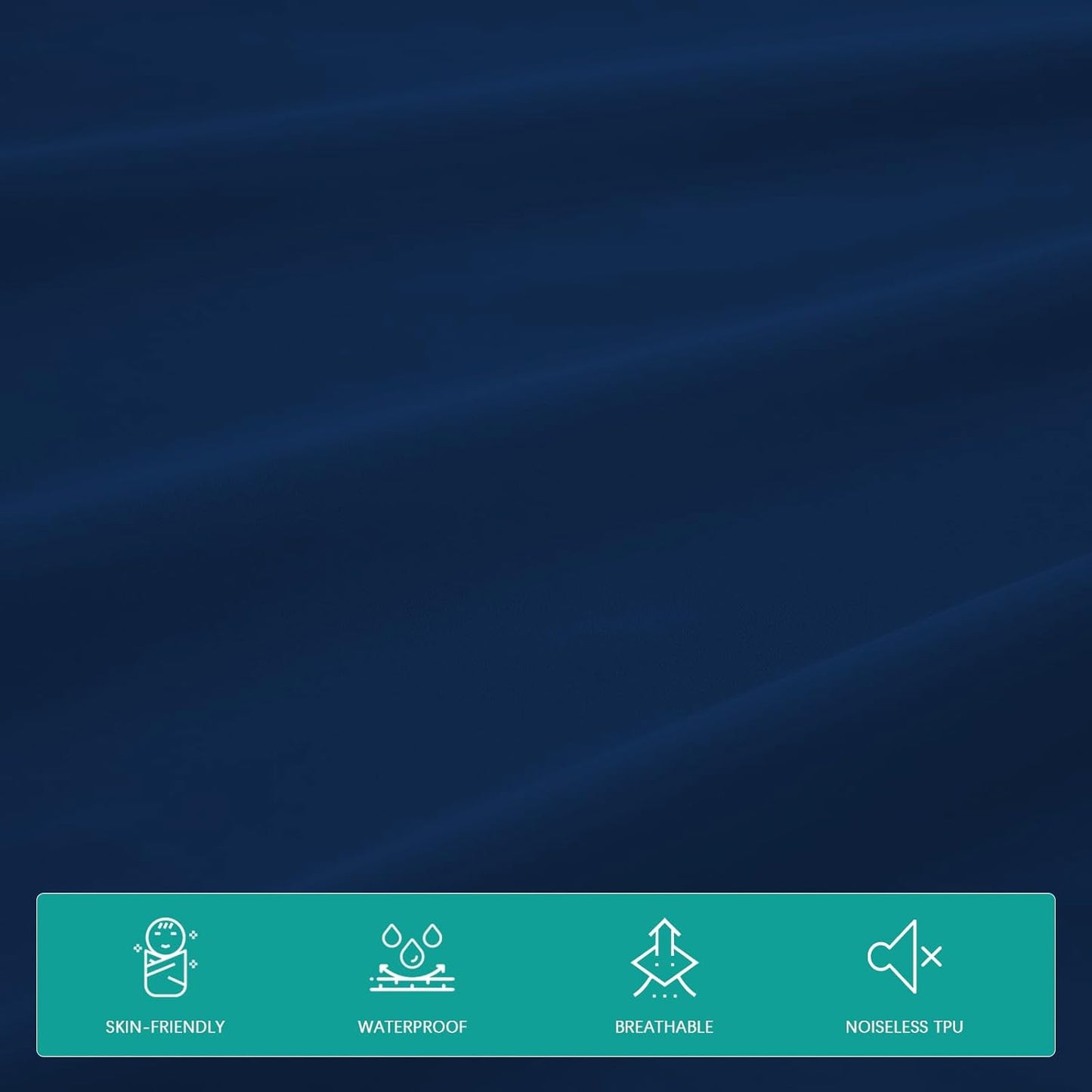 Crib Sheets Waterproof 2 Pack, Crib Mattress Protector, Toddler Fitted Crib Sheet Neutral, Ultra Soft & Breathable Toddler Bed Sheets for Boys and Girls, Navy