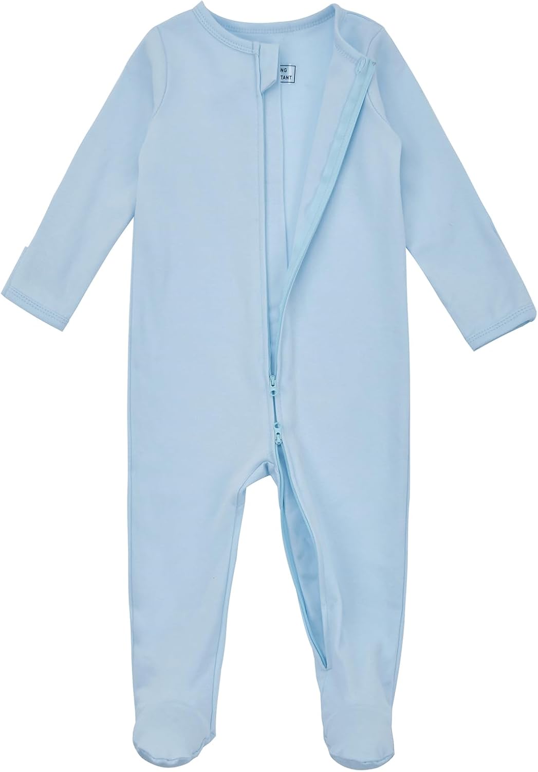 Aablexema Baby Footed Pajamas with Mitten Cuffs Zipper 4-Pack Infant Newborn Cotton Long Sleeve Outfit