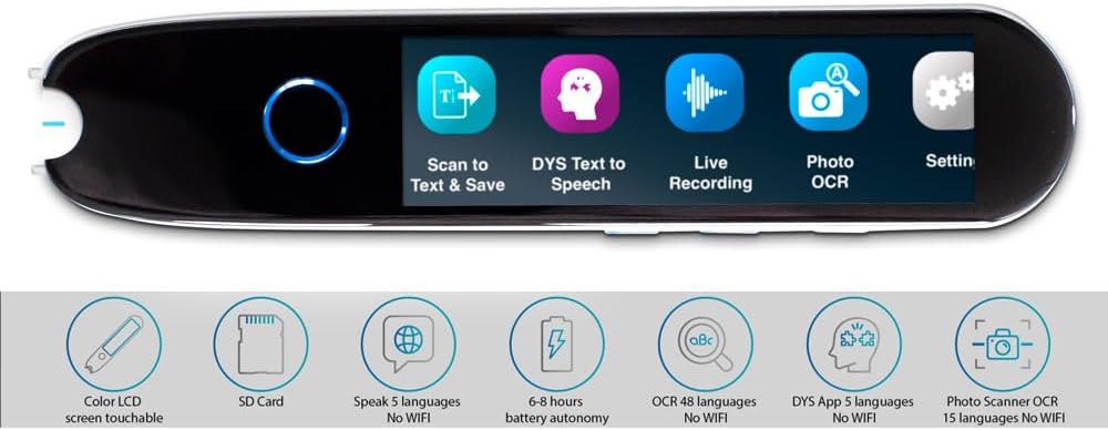 IRISPen Reader 8: 48 Language OCR Pen Scanner, Text to Speech, Photo OCR Scanner, Assistive Technology for Dyslexic Readers