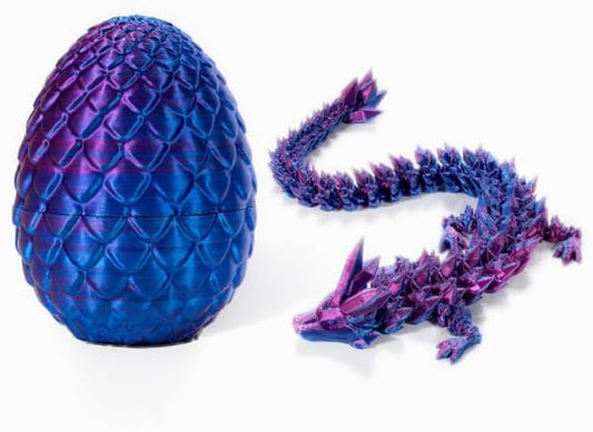 3D Printed Dragon Egg,Crystal Dragon Egg Fidget Toys,Flexible Joints Full Articulated Dragon with Egg,Executive Desk Toys for ADHD, Autism, Relief Anxiety