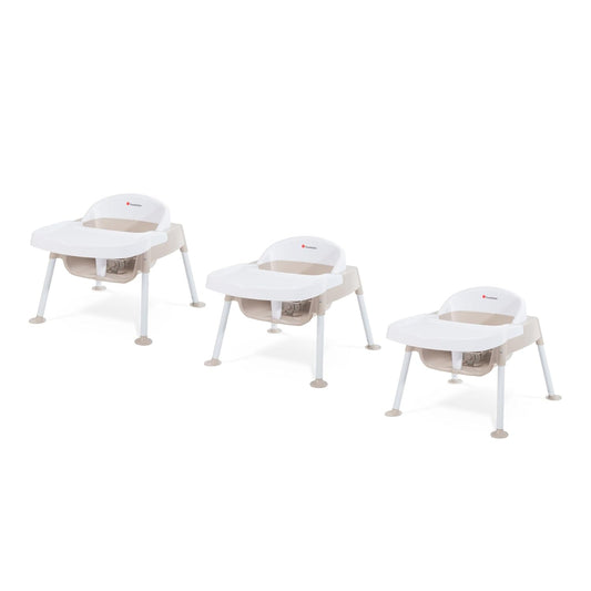 Foundations Secure Sitter Feeding Chairs Multipack, No-Tip Feet, 3-Point Adjustable Harness, Removable Tray, Easy to Clean, Stackable Feeding Chairs, 3 Pack (7 inch)