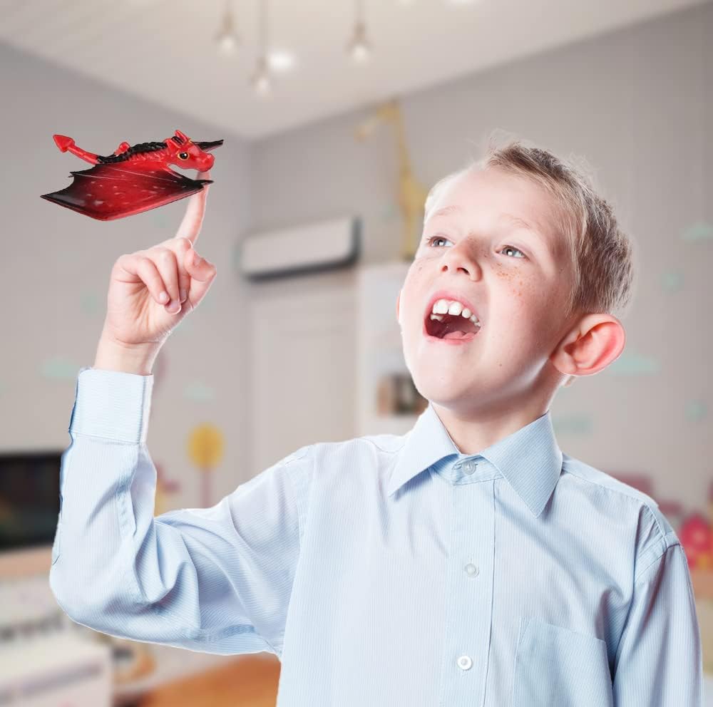 ArtCreativity Balance Dragon Toy Figures - Set of 2 with Pyramid Stands - Stress Relief Fidget Desk Toys for Kids & Adults