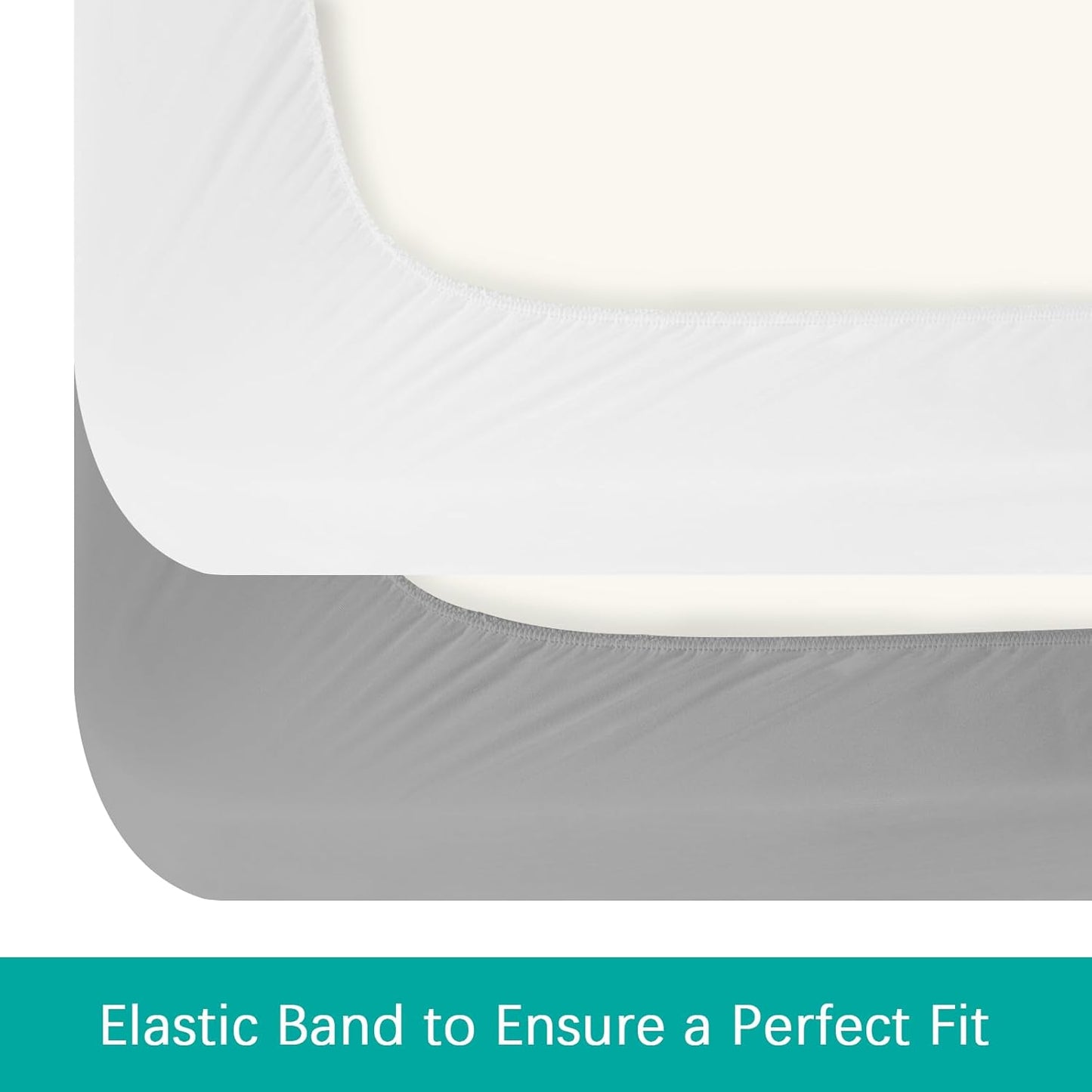 Crib Sheets Waterproof 2 Pack, Crib Mattress Protector, Toddler Fitted Crib Sheet Neutral, Ultra Soft & Breathable Toddler Bed Sheets for Boys and Girls, Grey & White