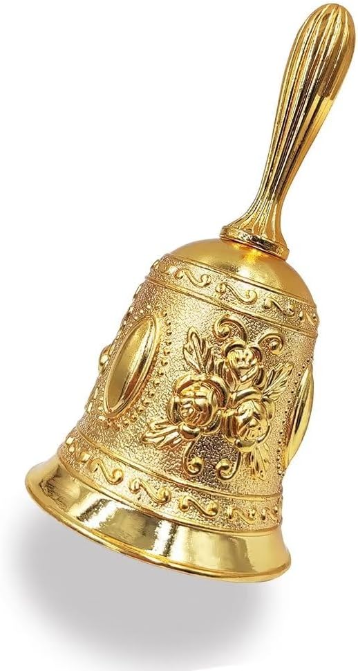 Hourwof Metal Wedding & Christmas Bells - Decorative Service Call Bell, Gold
