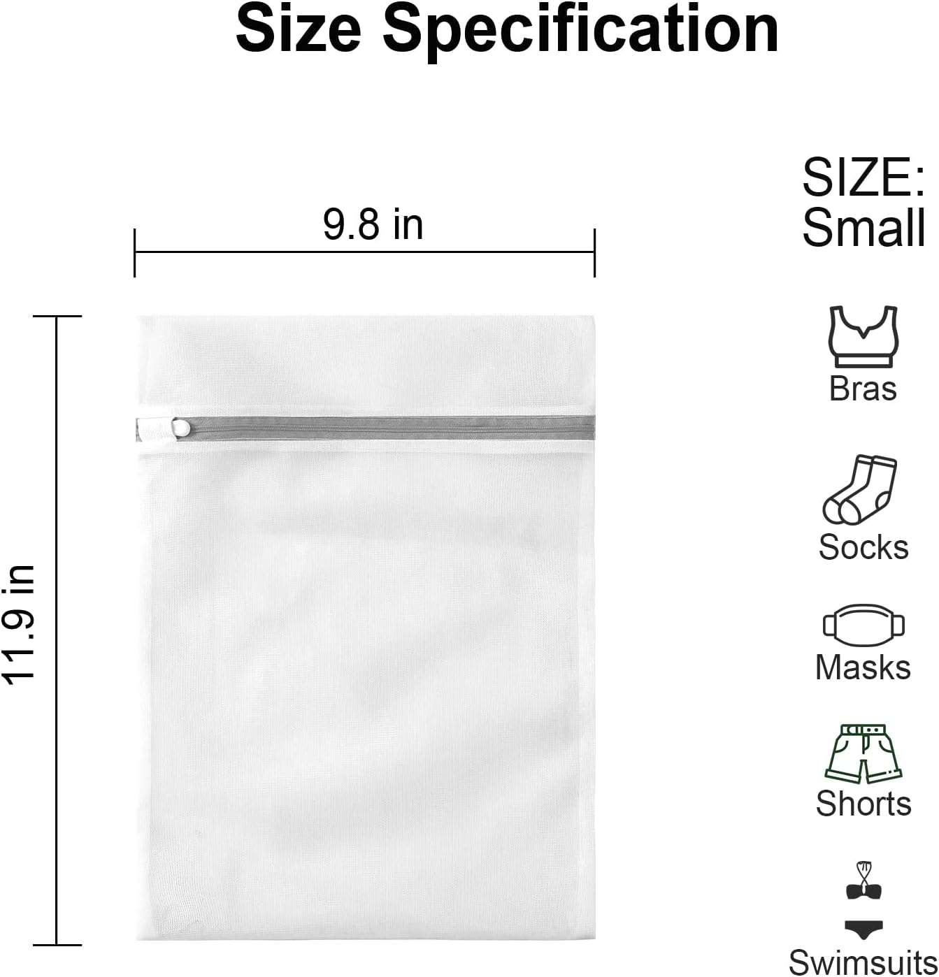 3 Pack Small Mesh Laundry Bags by MDSXO- Small Durable Lingerie Delicates Bag for Washing Machine for Socks, Bra, Mask,Baby Clothes 10 * 12 inch [3 Pack]