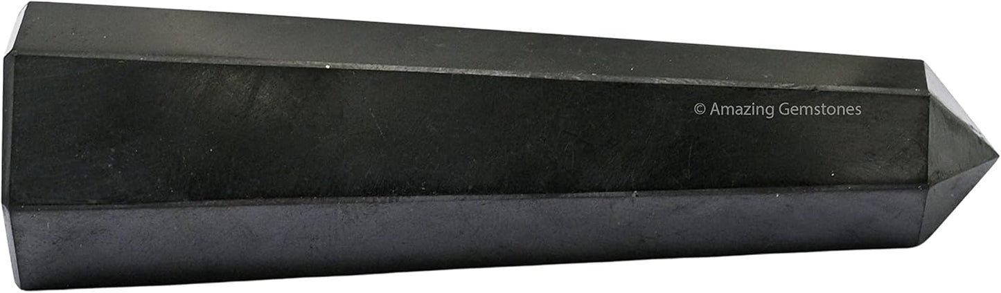 Amazing Gemstone Shungite Crystal Towers - Natural Healing Crystal Point Obelisk for Reiki Healing and Crystal Grid (3 Inch)