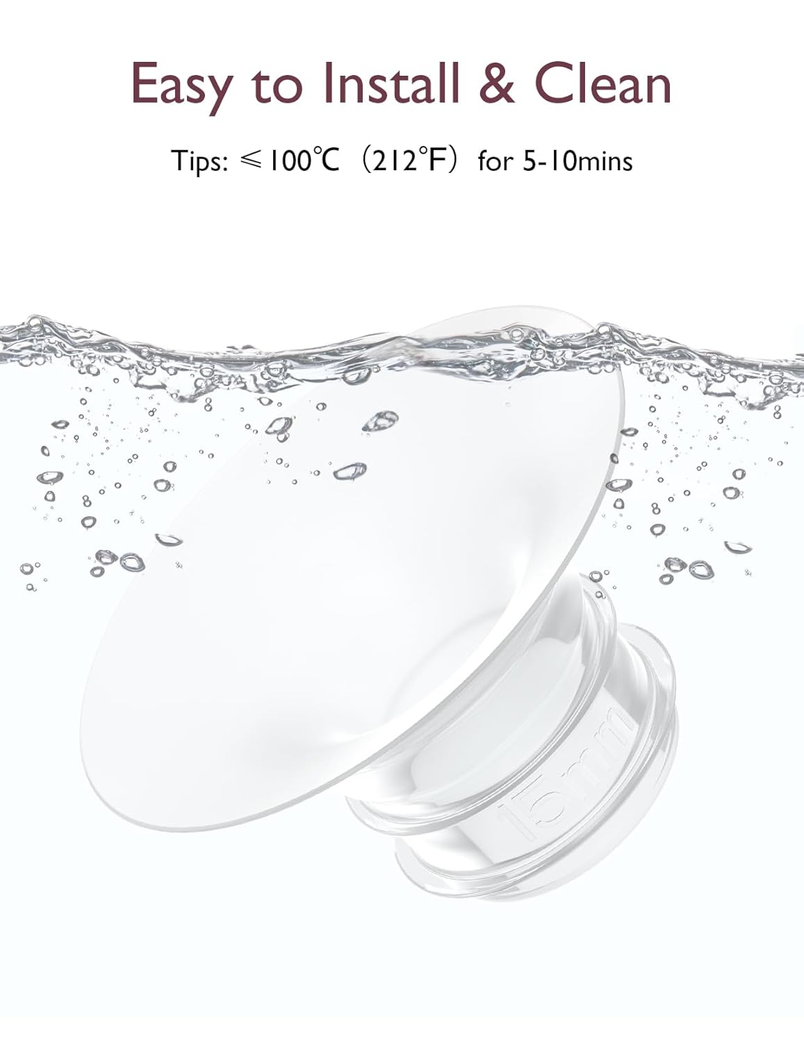 Momcozy Flange Insert 15mm Compatible with Momcozy M5. Original M5 Breast Pump Replacement Accessories, 1PC (15mm)