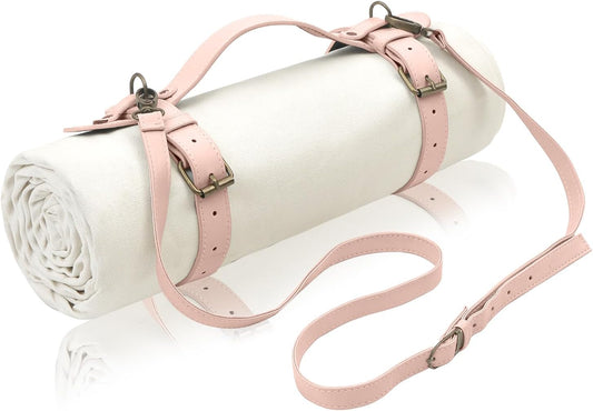 4’9” x 6’3” White Lightweight Water-Resistant Canvas Mat – Picnic, Outdoor, Beach, Park, Camping, Toy Mat