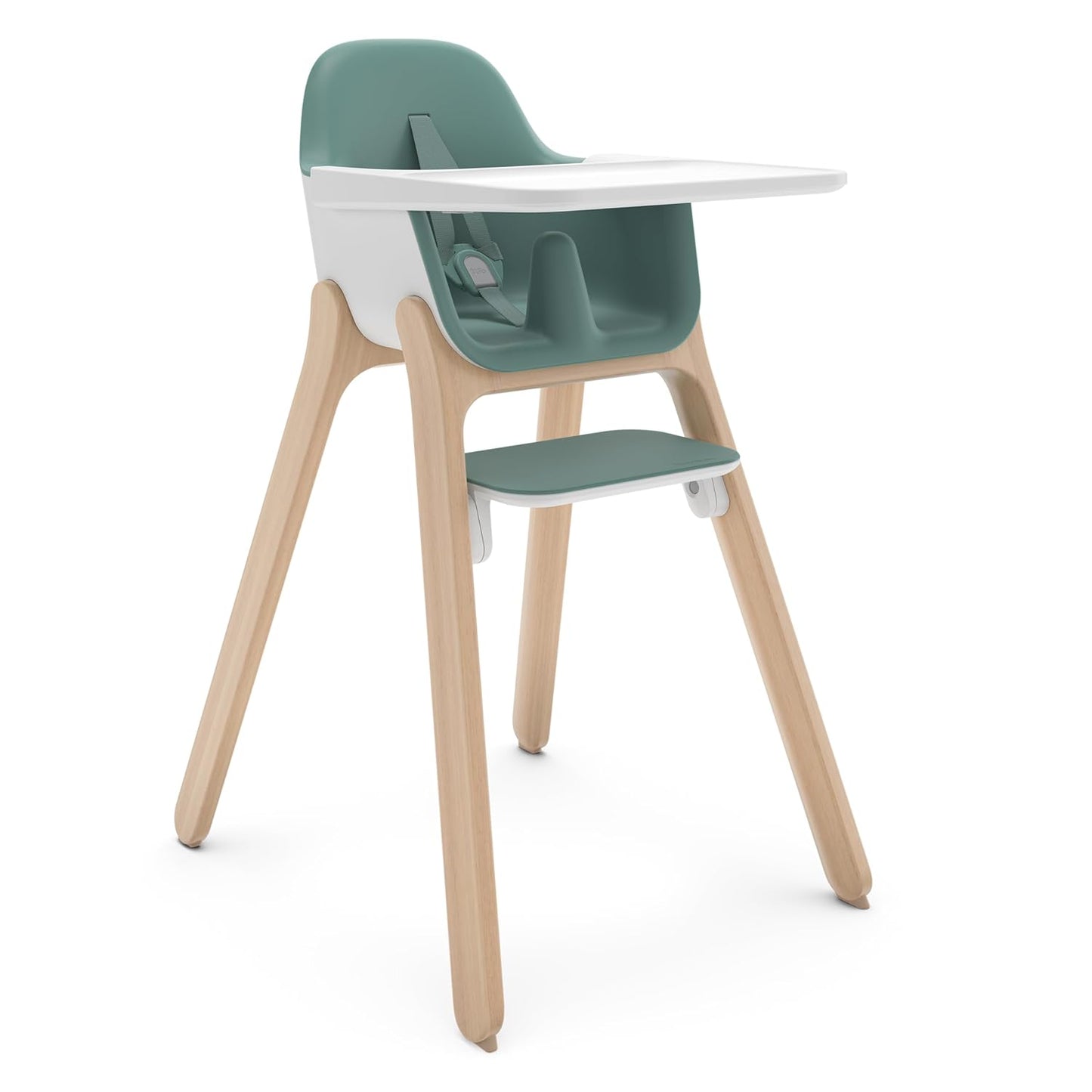 UPPAbaby Ciro High Chair/Sleek, Easy-to-Clean Design/Perfect-Fit Tray to Bring Baby to Table/Patent-Pending Harness/Dual-Position, 180-Degree Rotating Footrest/Emrick (Green/Rubberwood)
