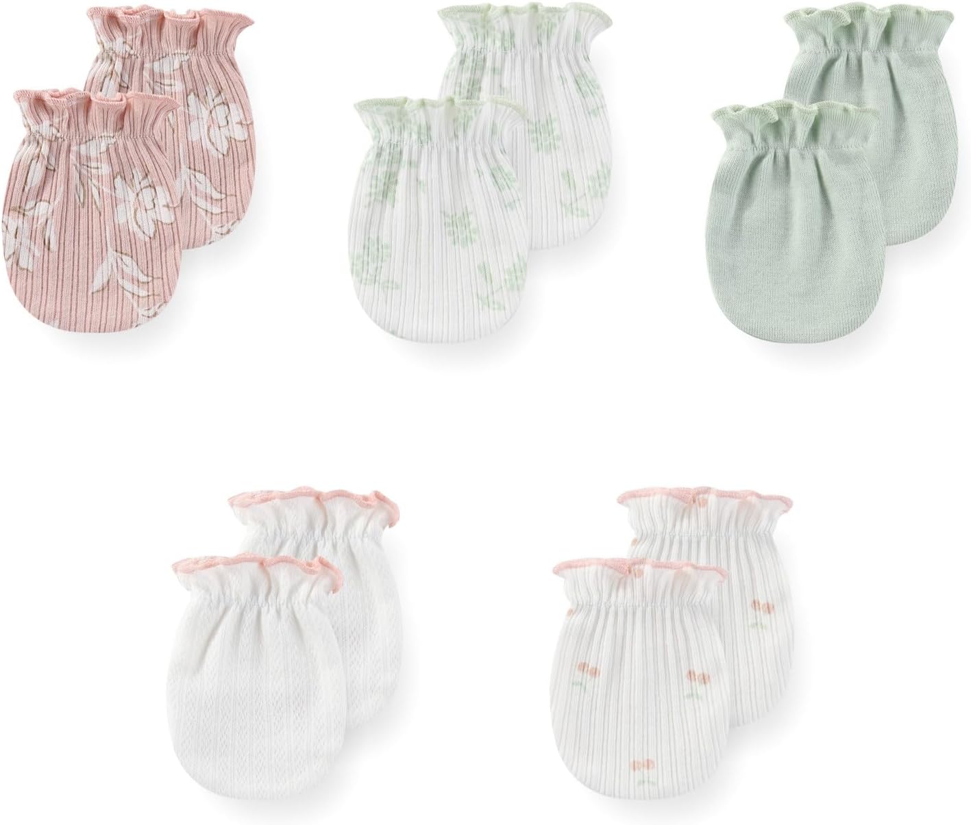 5 Pack Unisex New Born Boy Girls No Scratch Mittens Cotton Soft Baby Gloves Accessory 0-3 Months Infant Essentials