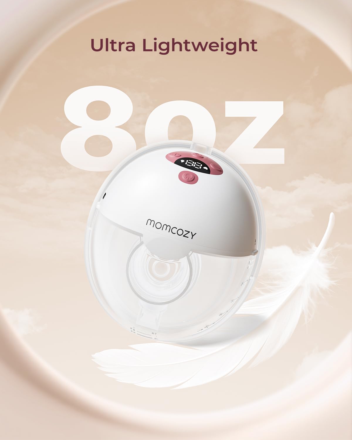 Momcozy M5 Lite Hands-Free Wearable Breast Pump, DoubleFit Flange for Baby-Like Comfort, 3 Modes & 9 Suction Levels, No Flange Insert or Hard Carry Case, 24mm, 2-Pack, Cozy Red