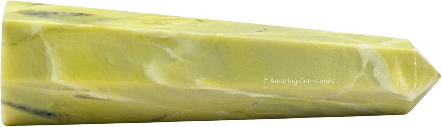 Amazing Gemstone Serpentine Crystal Towers - Natural Healing Crystal Point Obelisk for Reiki Healing and Crystal Grid (2 Inch to 3 Inch)
