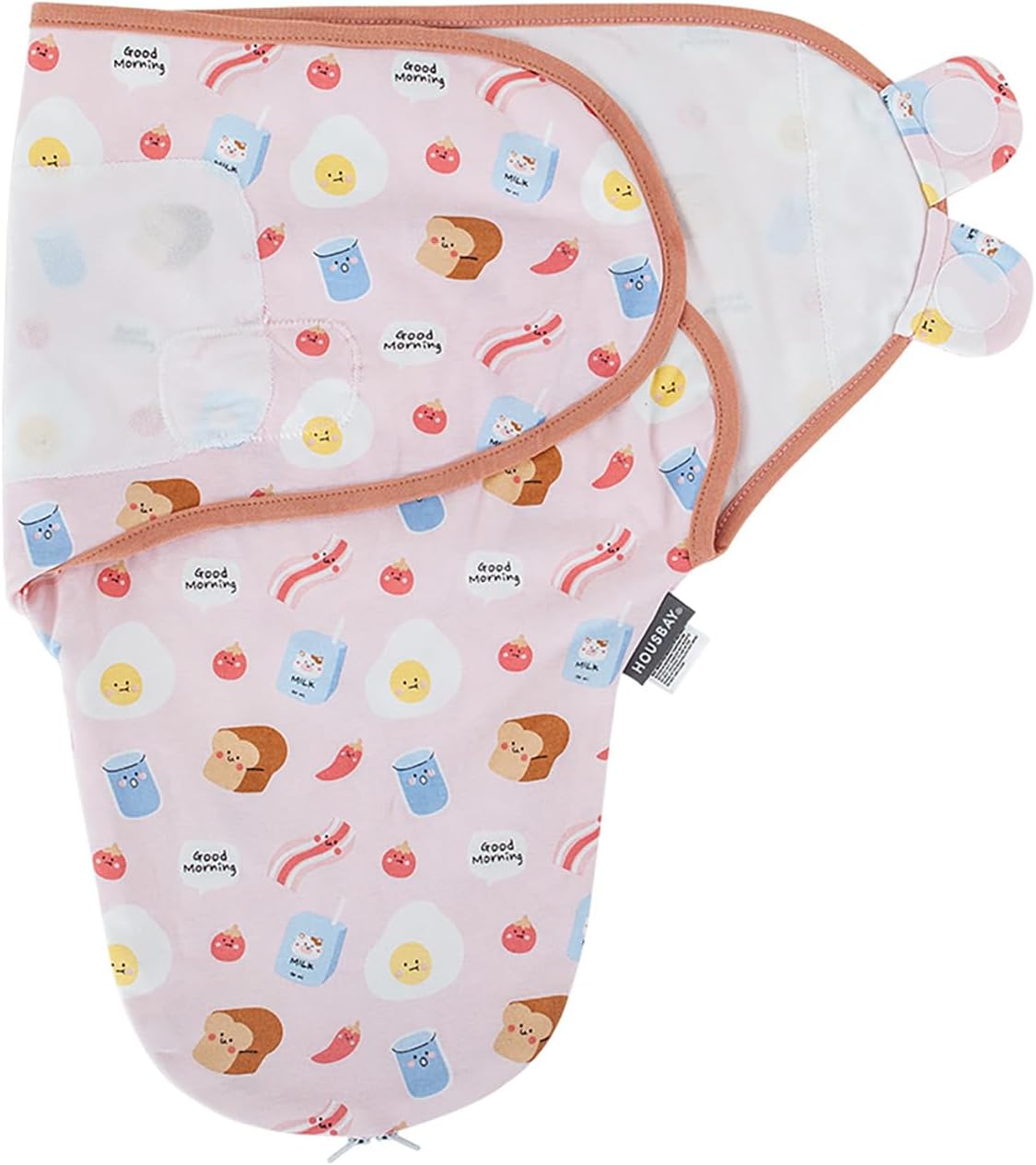 HOUSBAY Baby Swaddle Blanket Boy Girl,Super Soft 100% Cotton Newborn Adjustable Swaddles for 3-6 Months,2-Way Zipper Sleep Sack 1 Pack
