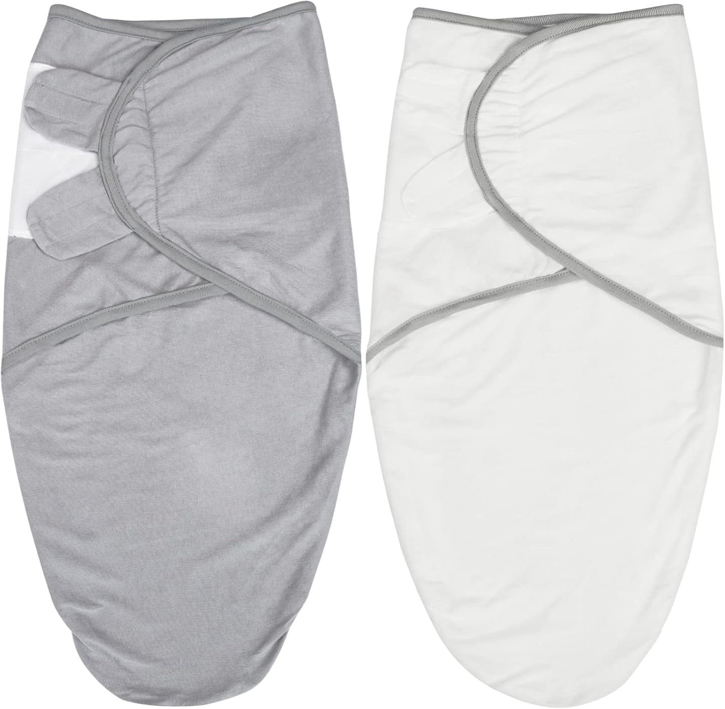 Biloban Baby Swaddle for Boys Girls, 3-6 Months, Cotton Blanket, Newborn Essentials, Grey & White, 2 Pack