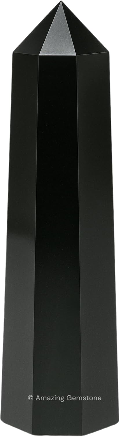 Amazing Gemstone Black Obsidian Crystal Towers ~ Natural Healing Crystal Point Obelisk for Reiki Healing and Crystal Grid (3- Inch)
