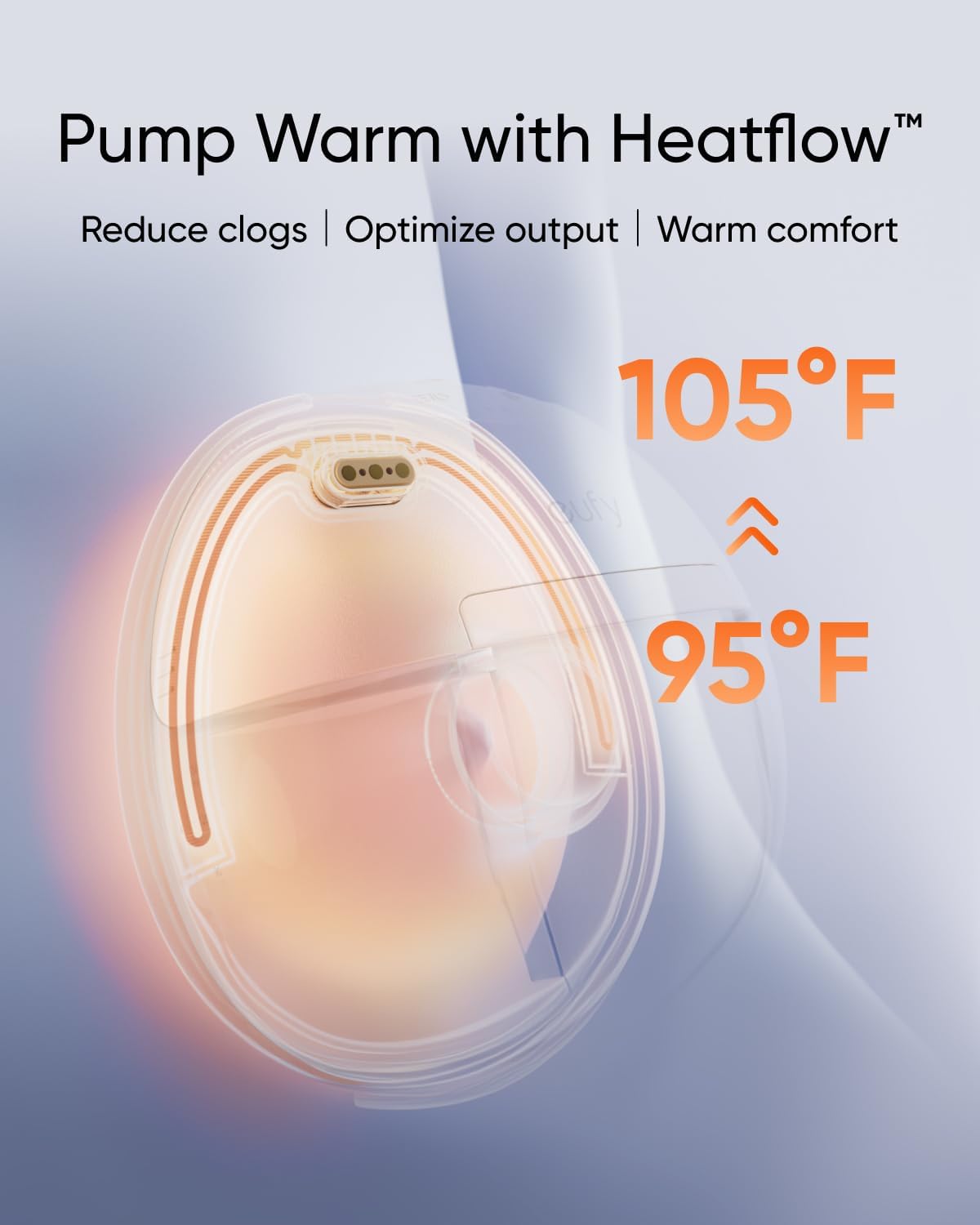 eufy Original 27mm Flange (2-Pack), Replacement Accessories for Wearable Breast Pump E20/S1/S1 Pro, HeatFlow™ Technology, Food-Grade Silicone, Durable, Comfortable, Ergonomic Fit