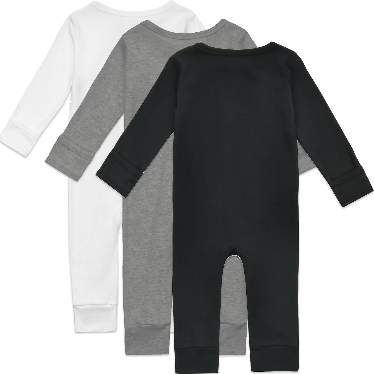 Aablexema 3-Pack Organic Cotton Baby Footless Pajamas with Mitten Cuffs, 2-Way Zipper Romper Sleepers