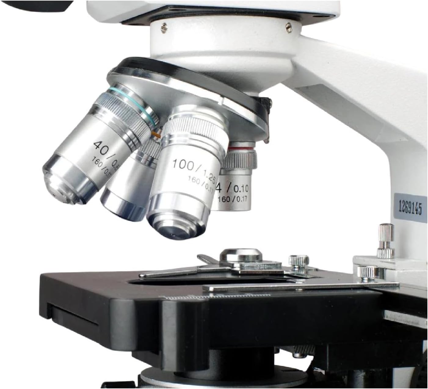 AmScope B120 Series Student & Professional LED Binocular Compound Microscope - 40X-2500X Magnification - Includes 0.3MP USB 2.0 Camera & Siedentopf Head