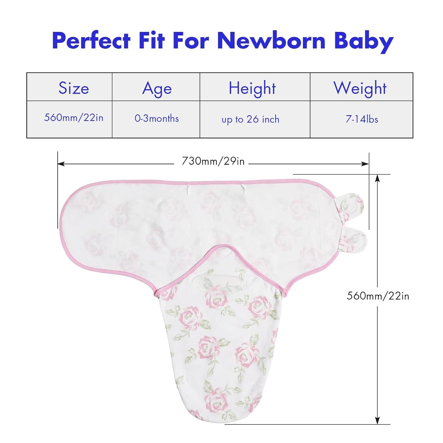 Organic Baby Swaddle Sleep Sacks, 4-Pack Swaddles for Newborns Baby Essentials, Infant 0-3 Months, 100% Cotton Soft & Snug Adjustable Wrap Nursery Swaddling Blankets Improves Sleep