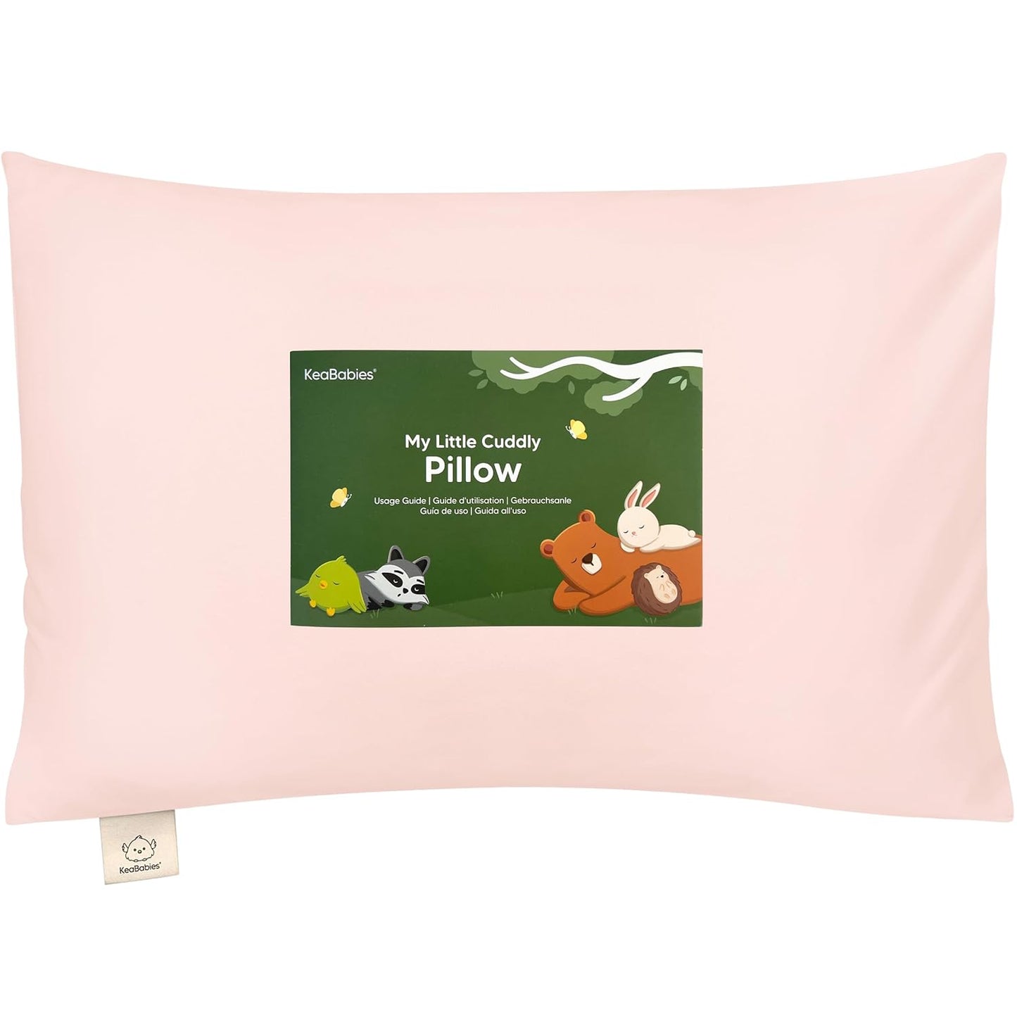 Toddler Pillow with Pillowcase - 13x18 My Little Cuddly Pillow, Viscose Derived From Bamboo Nursery Toddler Pillows for Sleeping, Kids Pillow, Small Travel Pillows, Mini Toddler Bed Pillow (Mist Pink)