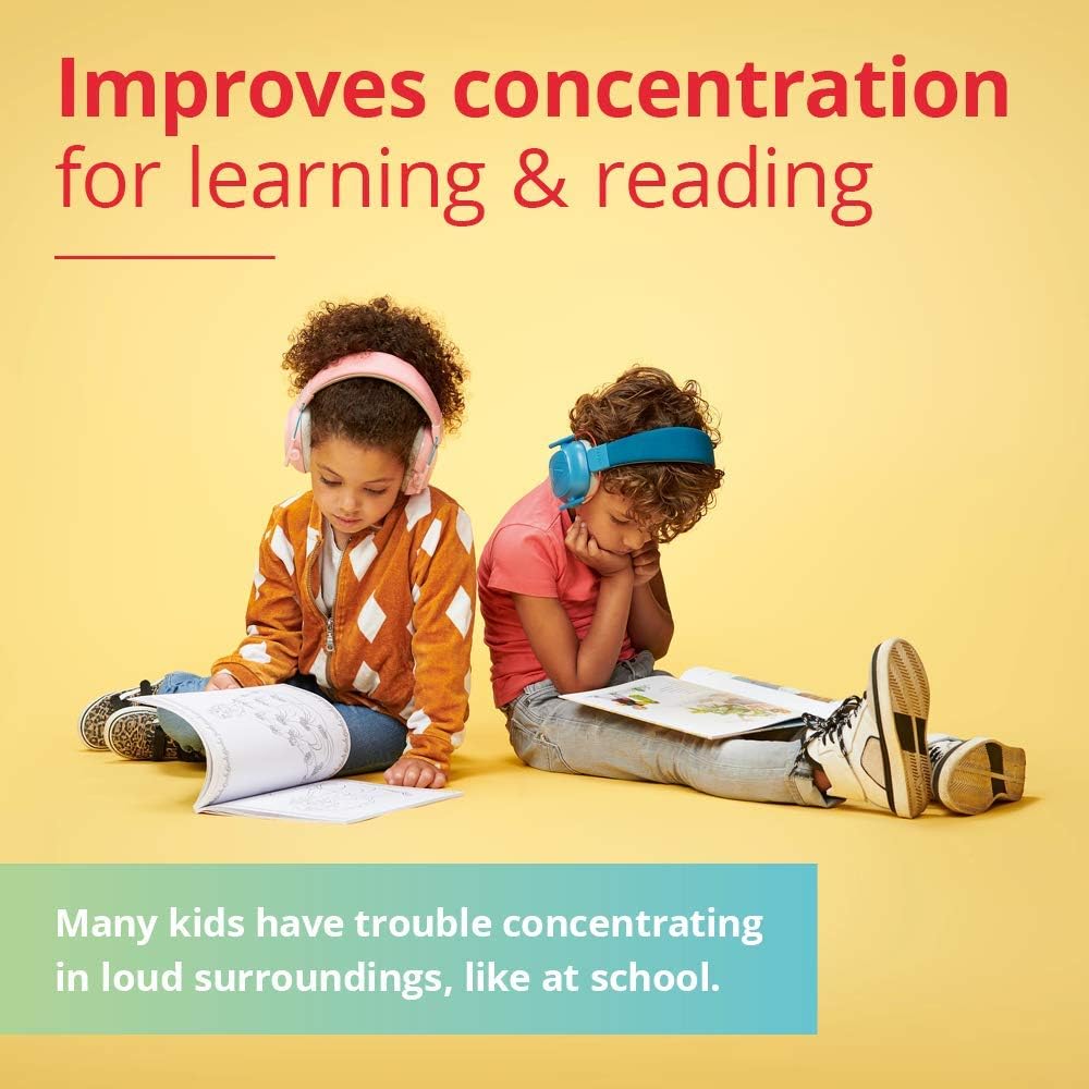 Alpine Muffy Kids - Hearing Protection - CE & ANSI Certified - Adjustable for Ages 3-16 years - Noise Cancelling Headphones - 25dB Sound Reduction Ideal for Protection and Concentration Aid - Pink