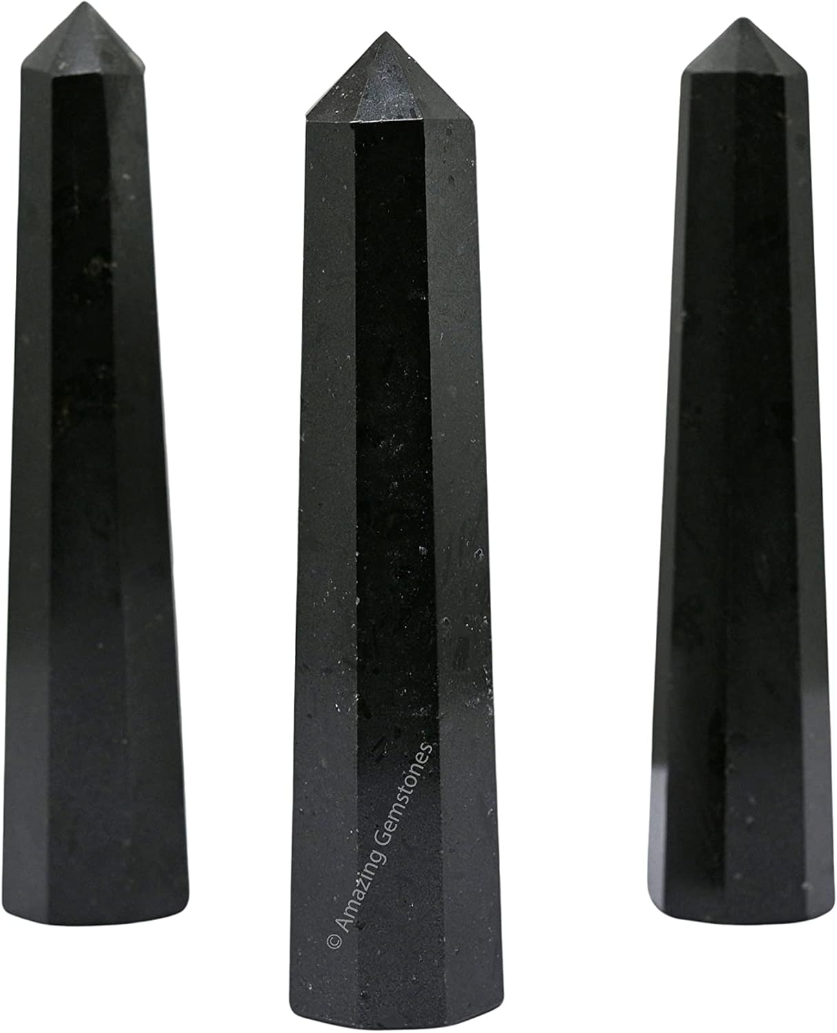 Amazing Gemstone Black Tourmaline Crystal Towers ~ Natural Healing Crystal Point Obelisk for Reiki Healing and Crystal Grid (2" to 3" Inch)