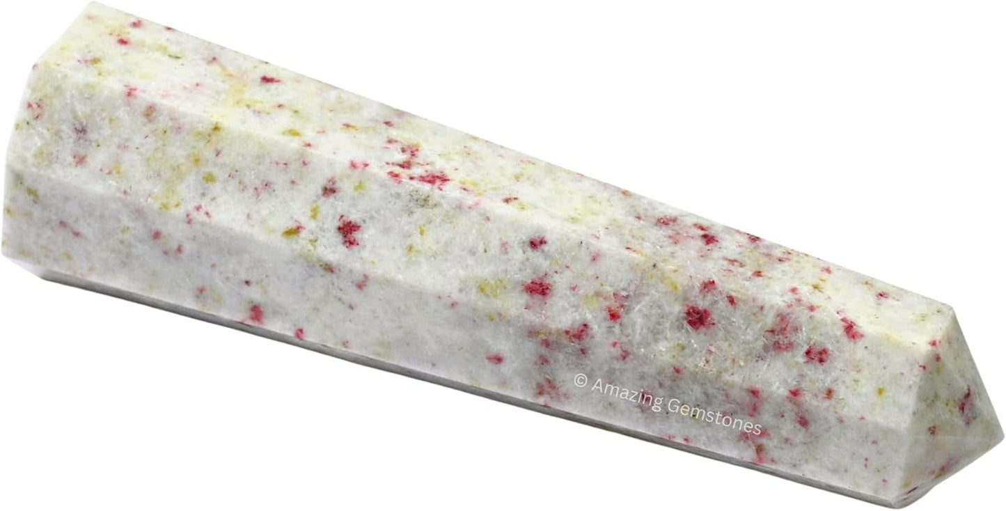 Amazing Gemstone Cinnabarite Crystal Towers - Natural Healing Crystal Point Obelisk for Reiki Healing and Crystal Grid (3 Inch)