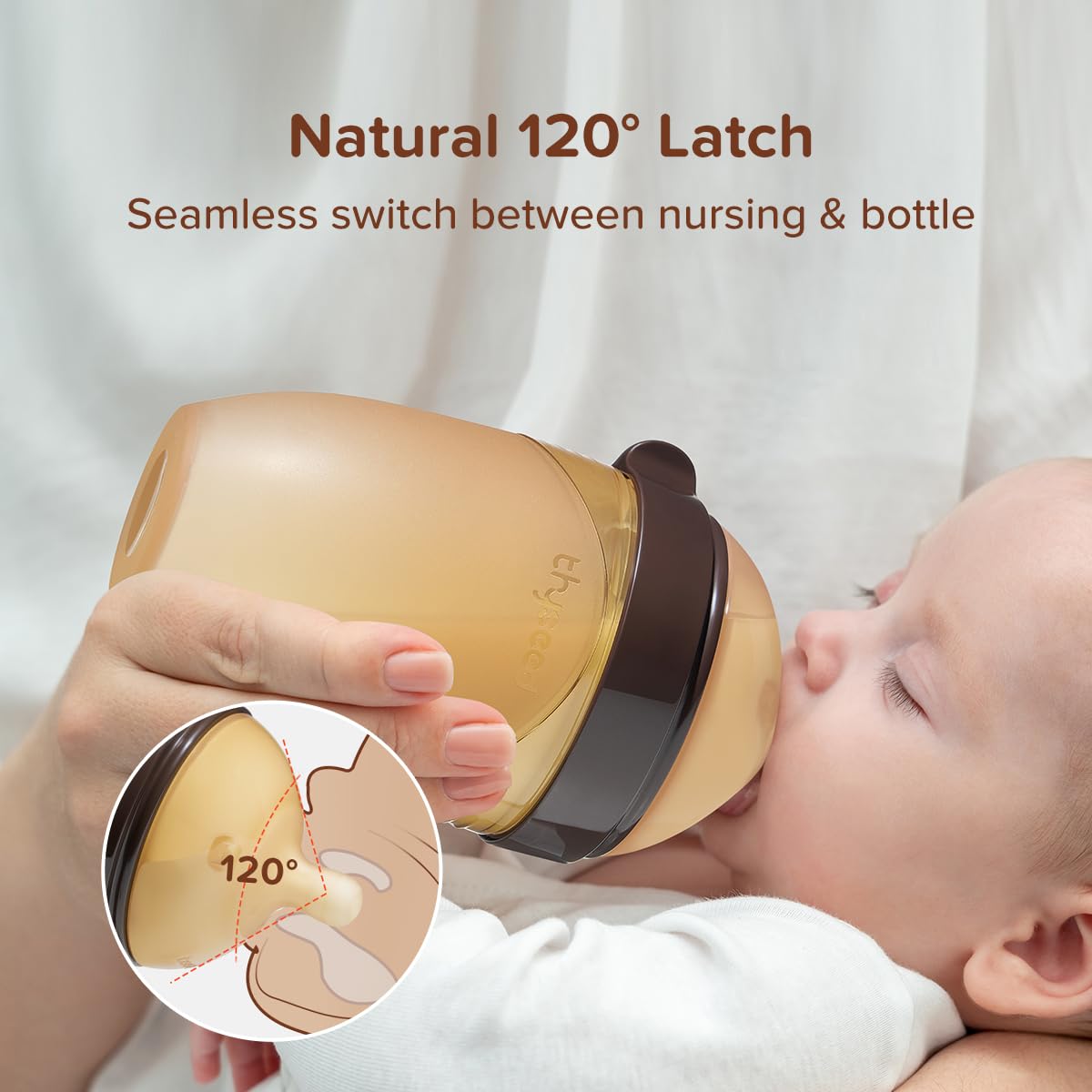 Silicone Natural Breast-Like Bottle with Nipple(7-10 Months),8oz，1pack