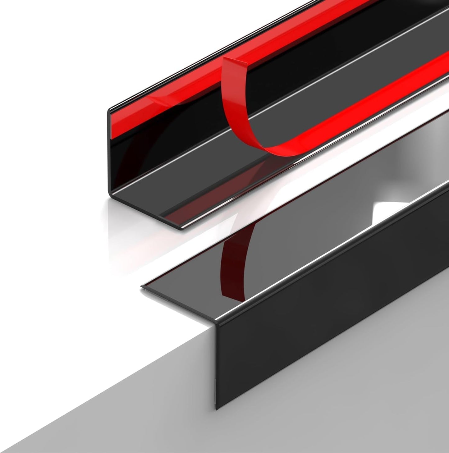 2PCS Wall Corner Protectors Guards - Self Adhesive Corner Protector & Corner Guards for Walls Edge Protection, Easy to Apply - No Tools Needed(Black, 35.4"x1.18")