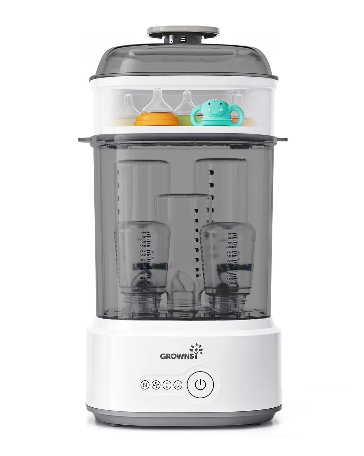 Bottle Sterilizer and Dryer, Compact Electric Steam Baby Bottle Sterilizer (Esterilizador de Biberones), Bottle Sanitizer for Baby Bottles, Pacifiers, Pump Parts Black