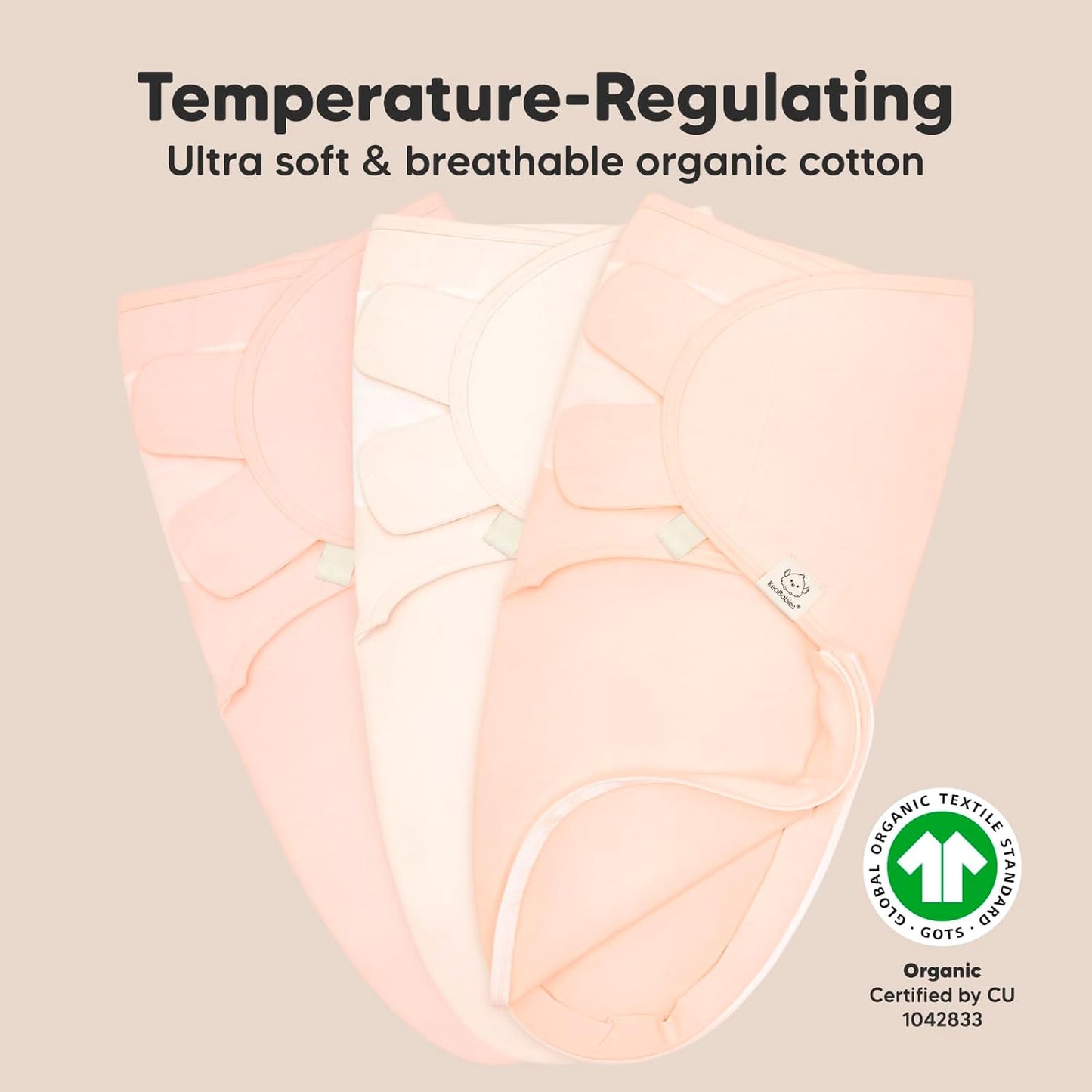 Baby Swaddle Sleep Sacks with Zipper - 3-Pack Swaddles for Newborns 3-6 Months, Infant, Baby Girls, Boys, Soft & Durable Newborn Sleep Sack, Easy Diaper Change Swaddling Blanket (Angelic, L)