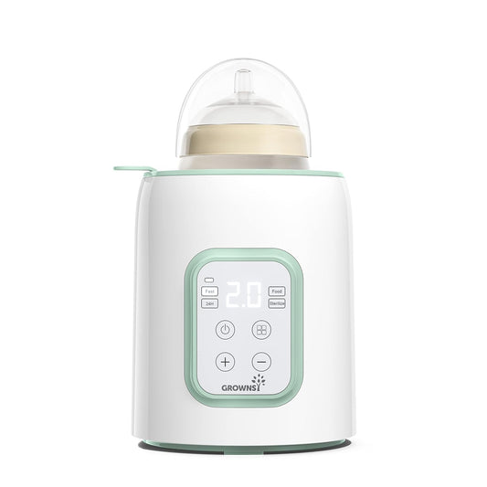 GROWNSY Baby Bottle Warmer, 8-in-1 Fast Baby Milk Warmer with Timer for Breastmilk or Formula, Accurate Temperature Control, 24H Keep, Food Heater&Defrost BPA-Free Bottle Warmer for All Bottles- Green